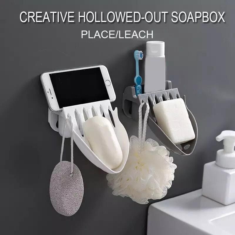 Creative Soap Rack, Wall Hanging Simple Drain Soap Rack, Toothpaste And Brush Holder, Wash Basin Organizer Creative Soap Rack, Wall Hanging Simple Drain Soap Rack, Toothpaste And Brush Holder, Wash Basin Organizer